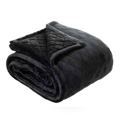 Mansfield Sherpa Blanket Charcoal Queen/King Sleep Zone Mansfield Sherpa Blanket Charcoal Queen/King