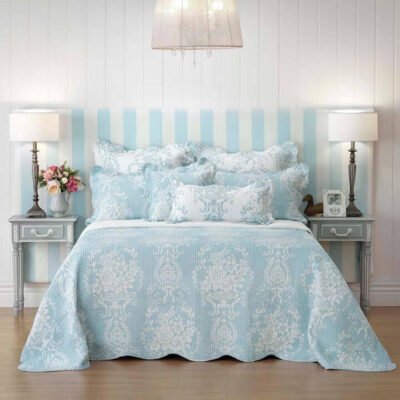Florence Bedspread Set Blue Queen