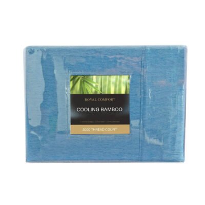 Royal Comfort 3000 Thread Count Bamboo Cooling Sheet Set King Denim Sleep Zone Royal Comfort 3000 Thread Count Bamboo Cooling Sheet Set King Denim