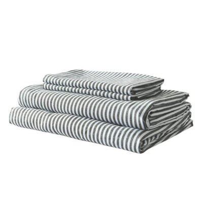 Royal Comfort Blend Sheet Set with Stripe King Charcoal