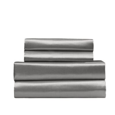 Royal Comfort 4 Piece Satin Sheet Set King Charcoal Sleep Zone Royal Comfort 4 Piece Satin Sheet Set King Charcoal