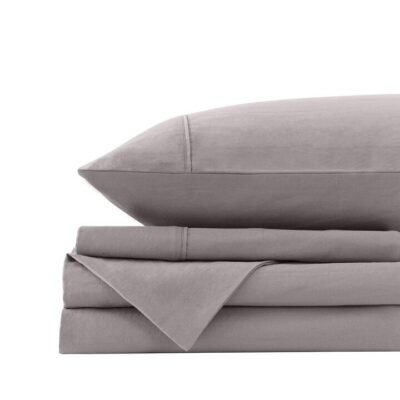 Royal Comfort Washed 100 % Cotton Sheet Set Single Grey Sleep Zone Royal Comfort Washed 100 % Cotton Sheet Set Single Grey
