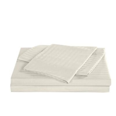 Royal Comfort Kensington 1200TC 100% Cotton Stripe Sheet Set SuperKing Sand Sleep Zone Royal Comfort Kensington 1200TC 100% Cotton Stripe Sheet Set SuperKing Sand