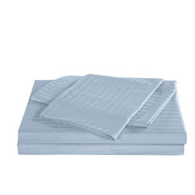 Royal Comfort Kensington 1200TC 100% Cotton Stripe Sheet Set Super King Chambray Sleep Zone Royal Comfort Kensington 1200TC 100% Cotton Stripe Sheet Set Super King Chambray