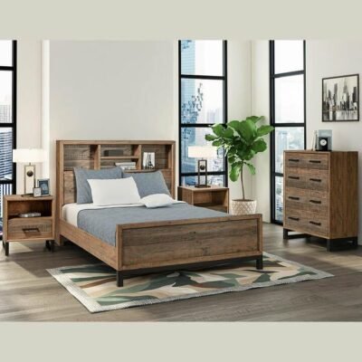 Reklaim Bookcase Queen Bed Frame Sleep Zone Reklaim Bookcase Queen Bed Frame