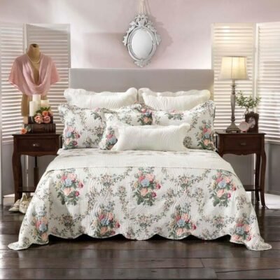 Rosedale Bedspread Set White Single Sleep Zone Rosedale Bedspread Set White Single