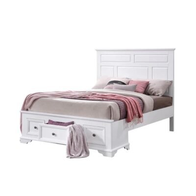 Quinn 3 Drawer Bed Frame King White Sleep Zone Quinn 3 Drawer Bed Frame King White