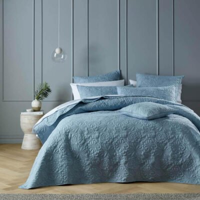 Sabrina Bedspread Set Blue Queen Sleep Zone Sabrina Bedspread Set Blue Queen