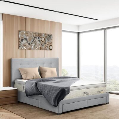 Torquay Storage King Bedframe Pewter Sleep Zone Torquay Storage King Bedframe Pewter