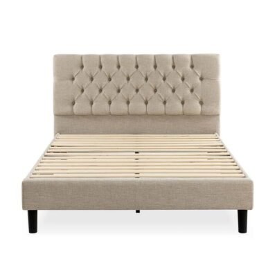 Essentials Tufted King Single Bed Frame with USB Sleep Zone Essentials Tufted King Single Bed Frame with USB