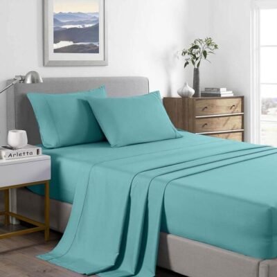 Royal Comfort Bamboo Cooling 2000TC Sheet Set Queen Aqua