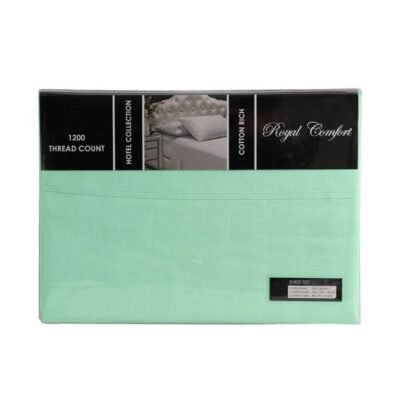 Royal Comfort 1200TC Damask Stripe Cotton Blend Sheet Set Queen Mist Sleep Zone Royal Comfort 1200TC Damask Stripe Cotton Blend Sheet Set Queen Mist