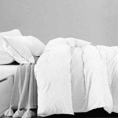 Royal Comfort Jersey Cotton Quilt Cover Set Queen White Sleep Zone Royal Comfort Jersey Cotton Quilt Cover Set Queen White