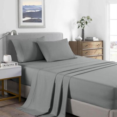 Royal Comfort Bamboo Cooling 2000TC Sheet Set Double Mid Grey