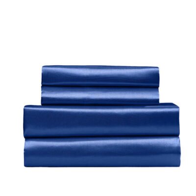 Royal Comfort 4 Piece Satin Sheet Set King Navy Blue Sleep Zone Royal Comfort 4 Piece Satin Sheet Set King Navy Blue