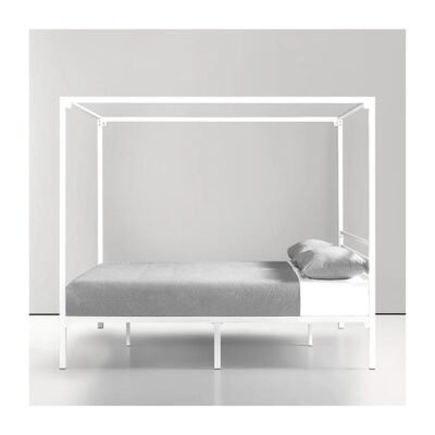 Noble Canopy Single Bed Frame White Sleep Zone Noble Canopy Single Bed Frame White