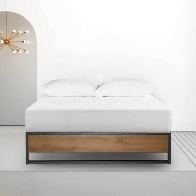 Suzanne Ironline Bamboo Wood and Metal High Bed Base Black Single Sleep Zone Suzanne Ironline Bamboo Wood and Metal High Bed Base Black Single