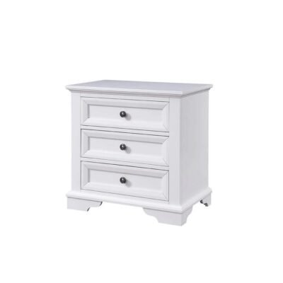 Quinn 3 Drawer bedside table white Sleep Zone Quinn 3 Drawer bedside table white