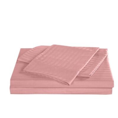 Royal Comfort Kensington 1200TC 100% Cotton Stripe Sheet Set Double Desert Rose Sleep Zone Royal Comfort Kensington 1200TC 100% Cotton Stripe Sheet Set Double Desert Rose