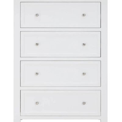 Hamptons Tallboy 4 Drawer White Sleep Zone Hamptons Tallboy 4 Drawer White