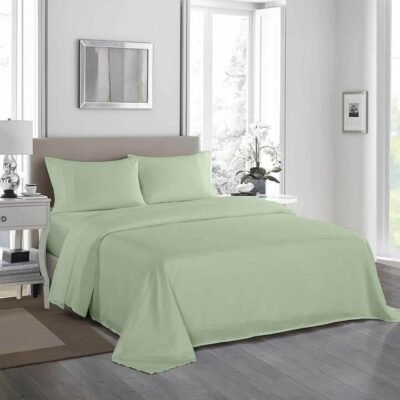 Royal Comfort 1200TC Ultrasoft 4 Piece Sheet Set Queen Sage Green Sleep Zone Royal Comfort 1200TC Ultrasoft 4 Piece Sheet Set Queen Sage Green