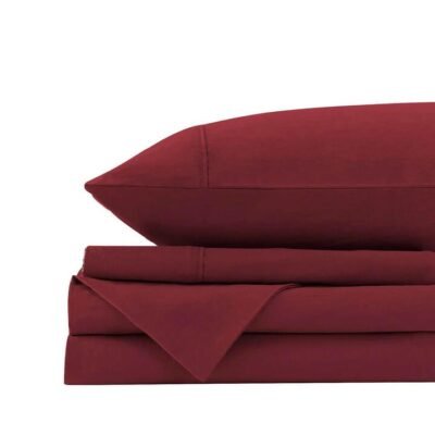 Royal Comfort Washed 100% Cotton Sheet Set King Mulled Wine Sleep Zone Royal Comfort Washed 100% Cotton Sheet Set King Mulled Wine